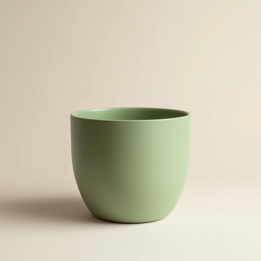 Übertopf Keramik Lindengrün matt (19 cm)