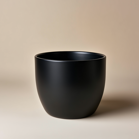 Übertopf Keramik Schwarz matt (19 cm)